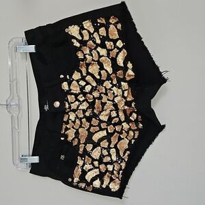 Boutique Women's Black Sequined Shorts Size M